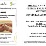 Charla: La soledad no deseada en las personas mayores